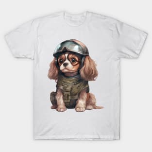 Cavalier King Charles Spaniel Dog in Helmet T-Shirt